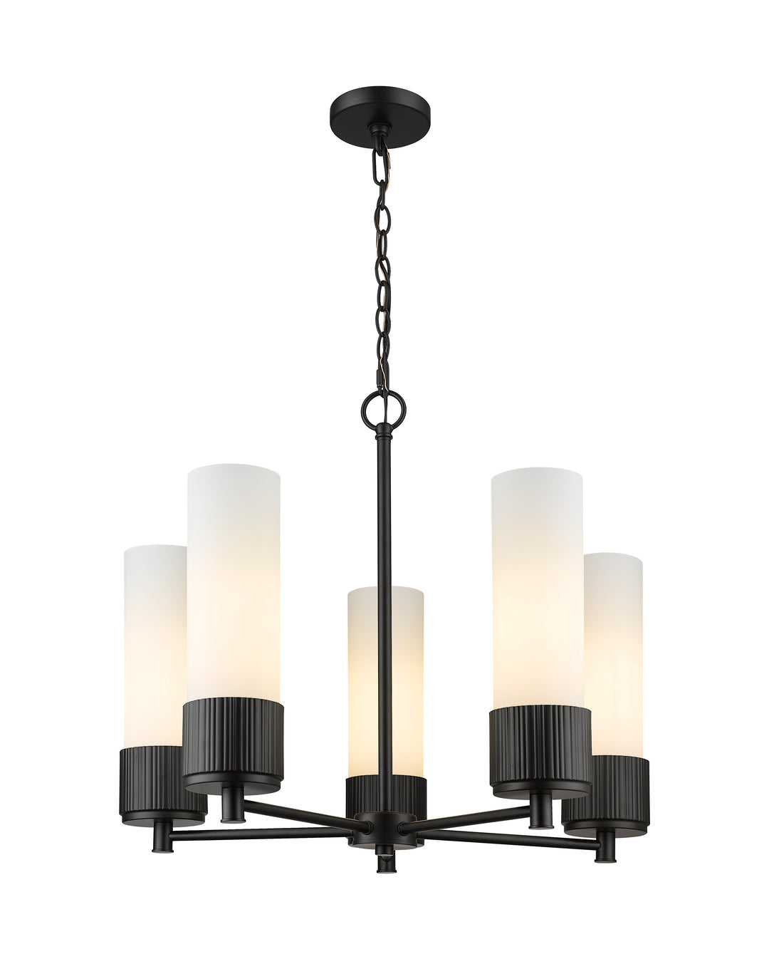 Innovations Lighting Bolivar 12" Chandelier Chandeliers Innovations Lighting Matte Black White ; Glass Type: Frosted 