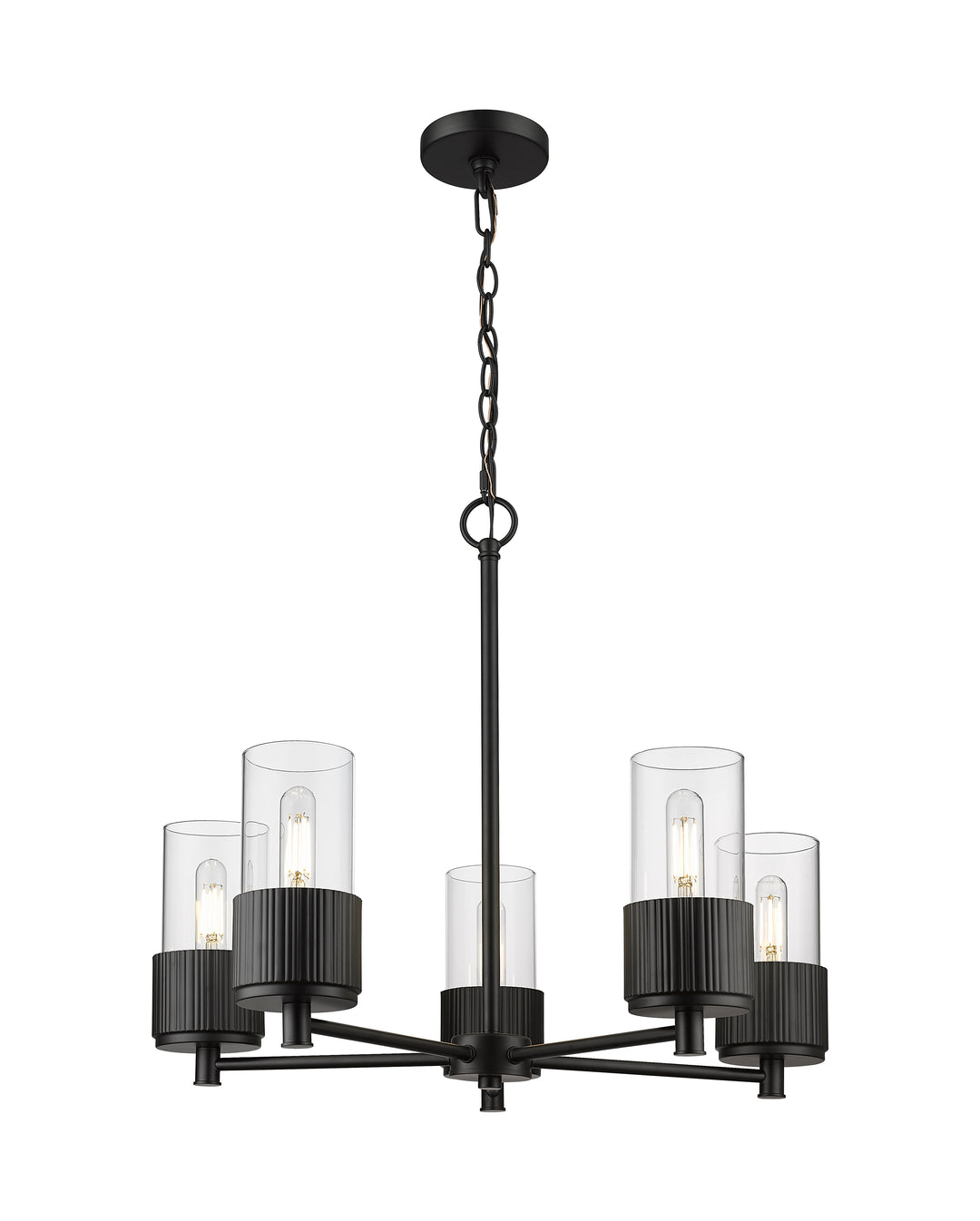 Innovations Lighting Bolivar 7" Chandelier Chandeliers Innovations Lighting Matte Black Clear ; Glass Type: Clear 