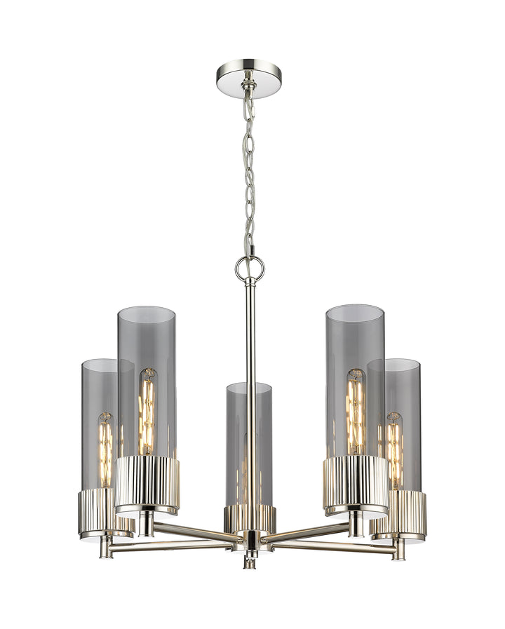 Innovations Lighting Bolivar 12" Chandelier Chandeliers Innovations Lighting Polished Nickel Light Smoke ; Glass Type: Smoked 