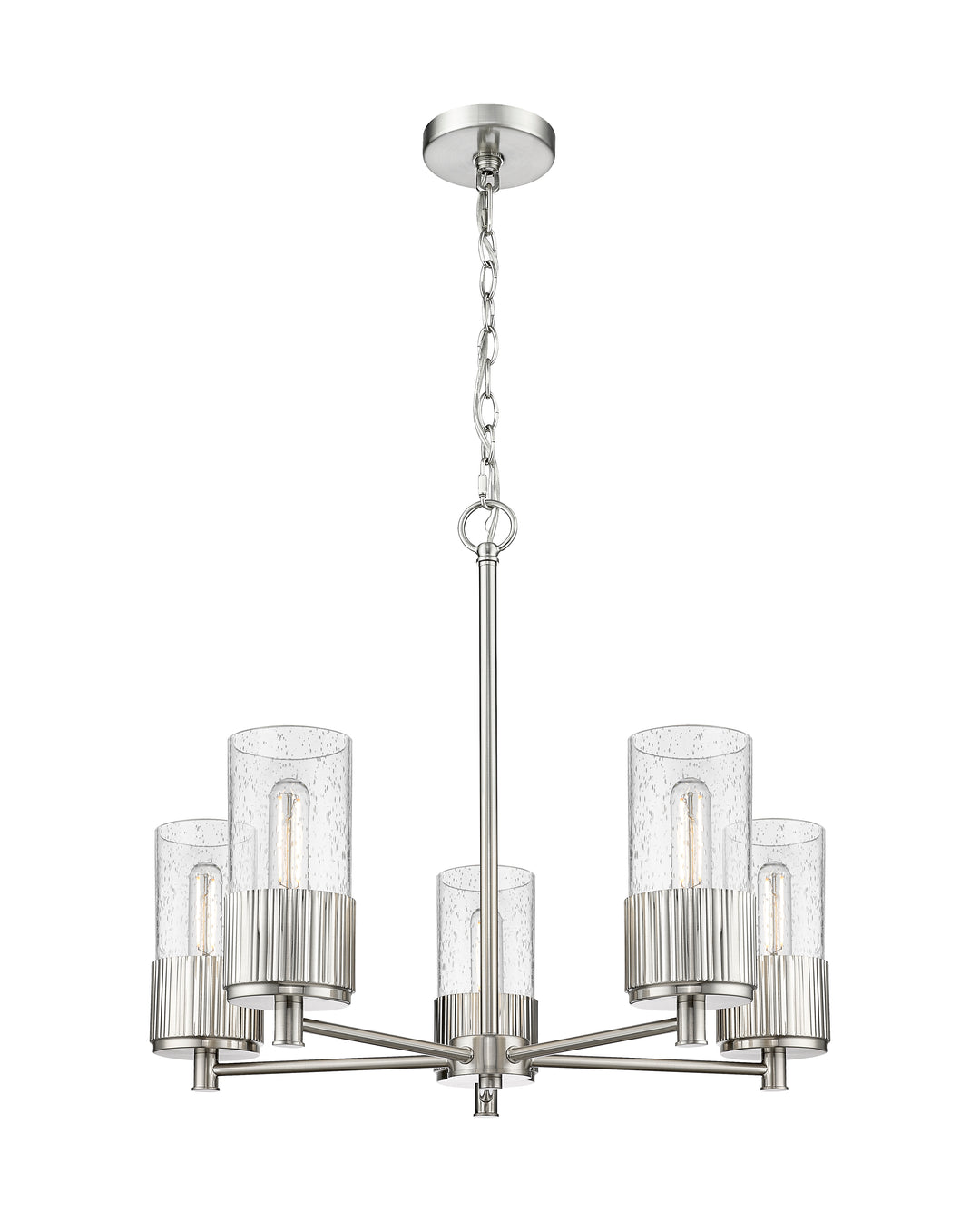 Innovations Lighting Bolivar 7" Chandelier Chandeliers Innovations Lighting Satin Nickel Seedy ; Glass Type: Seedy 