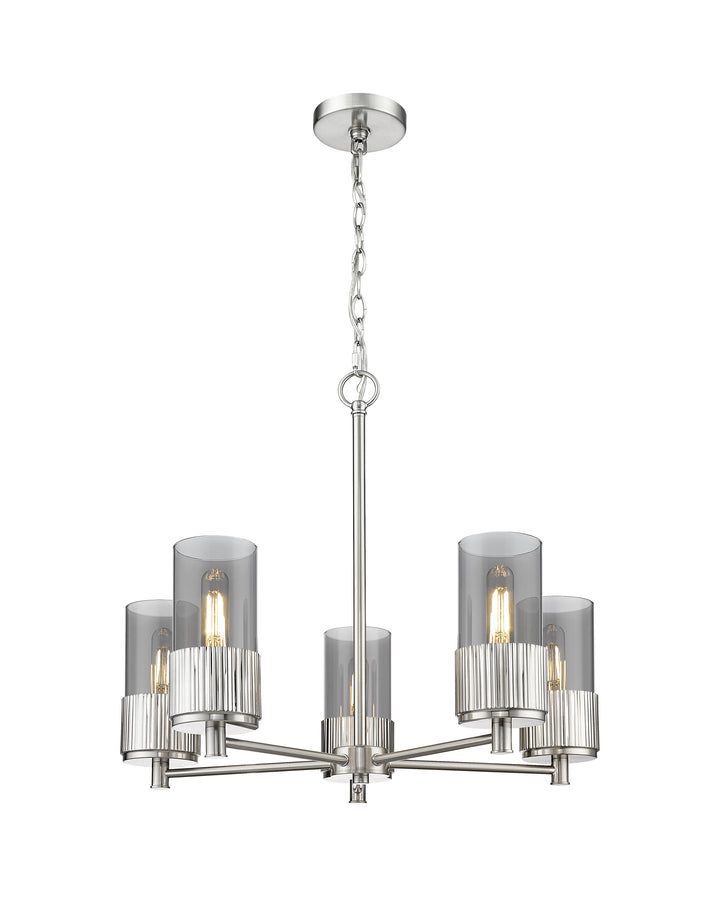 Innovations Lighting Bolivar 7" Chandelier Chandeliers Innovations Lighting Satin Nickel Light Smoke ; Glass Type: Smoked 