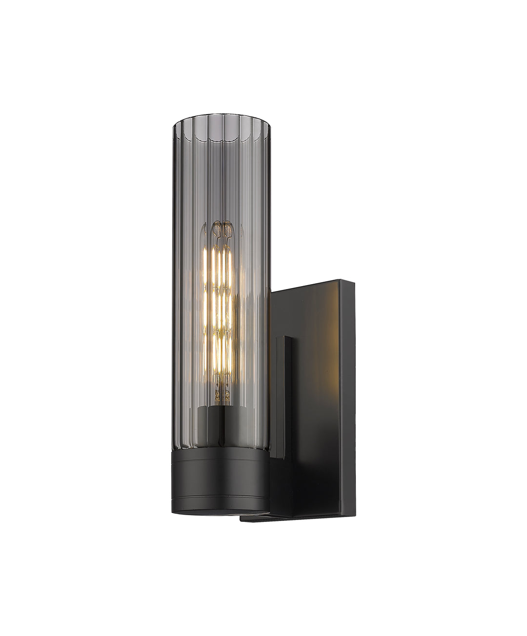 Innovations Lighting Empire 11" Sconce - Matte Black Wall Sconces Innovations Lighting Light Smoke ; Glass Type: Smoked  