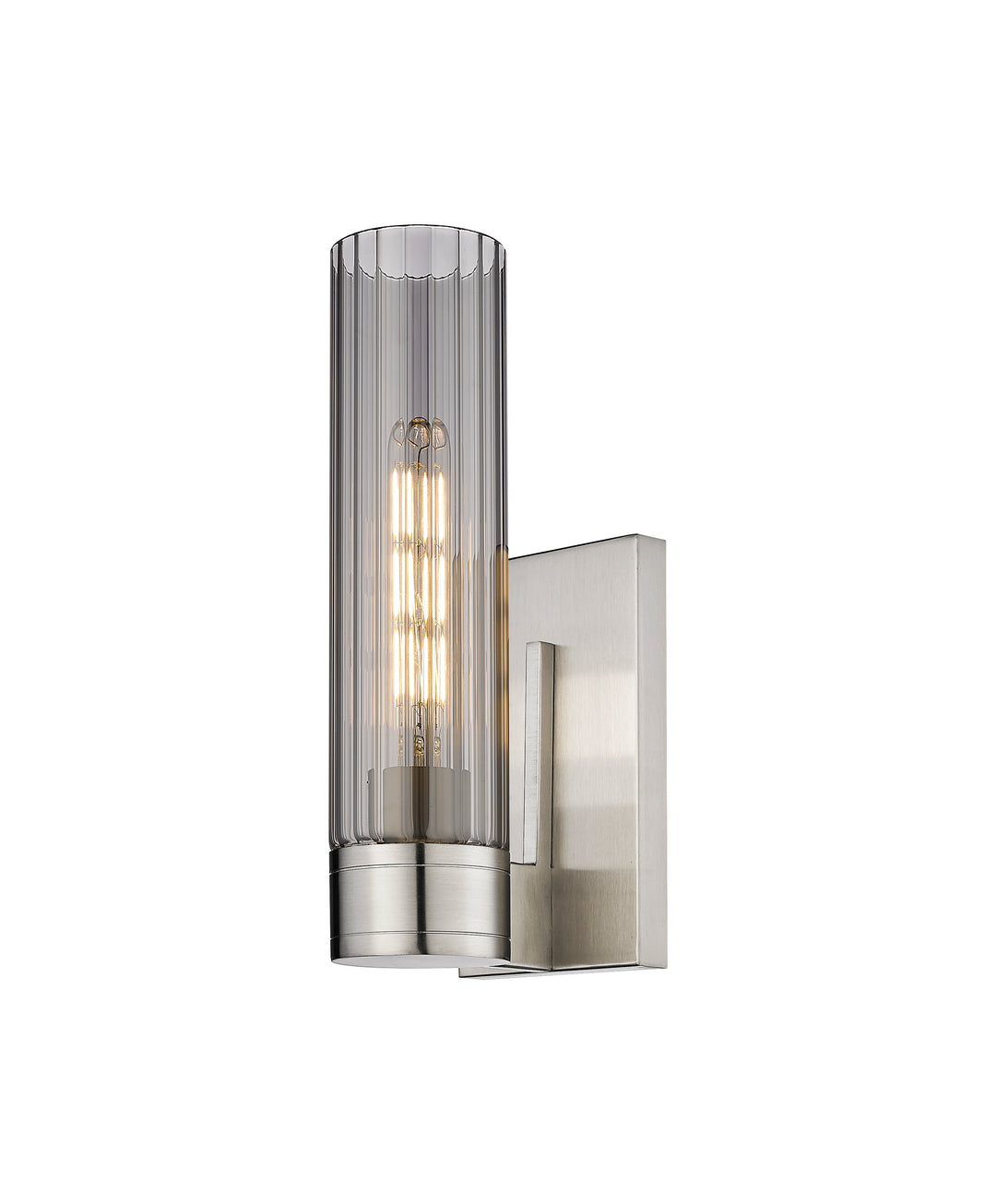 Innovations Lighting Empire 11" Sconce - Satin Nickel Wall Sconces Innovations Lighting Light Smoke ; Glass Type: Smoked  