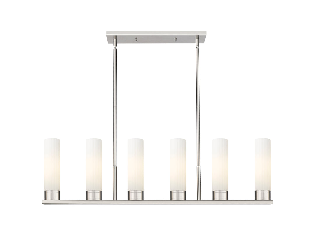 Innovations Lighting Empire 8" Linear Pendant - Satin Nickel Pendants Innovations Lighting White ; Glass Type: Frosted  