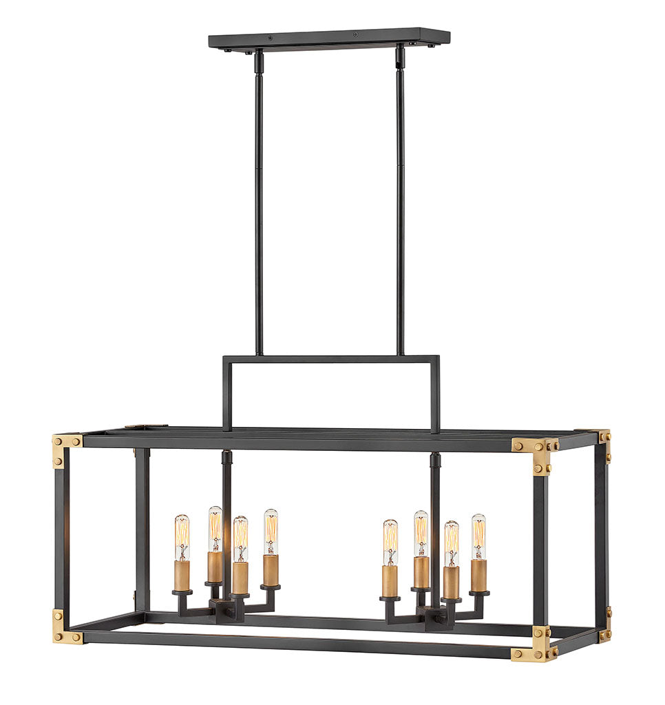 Hinkley Louis Chandelier Chandeliers Hinkley Satin Black 12.5x34.5x19.0 