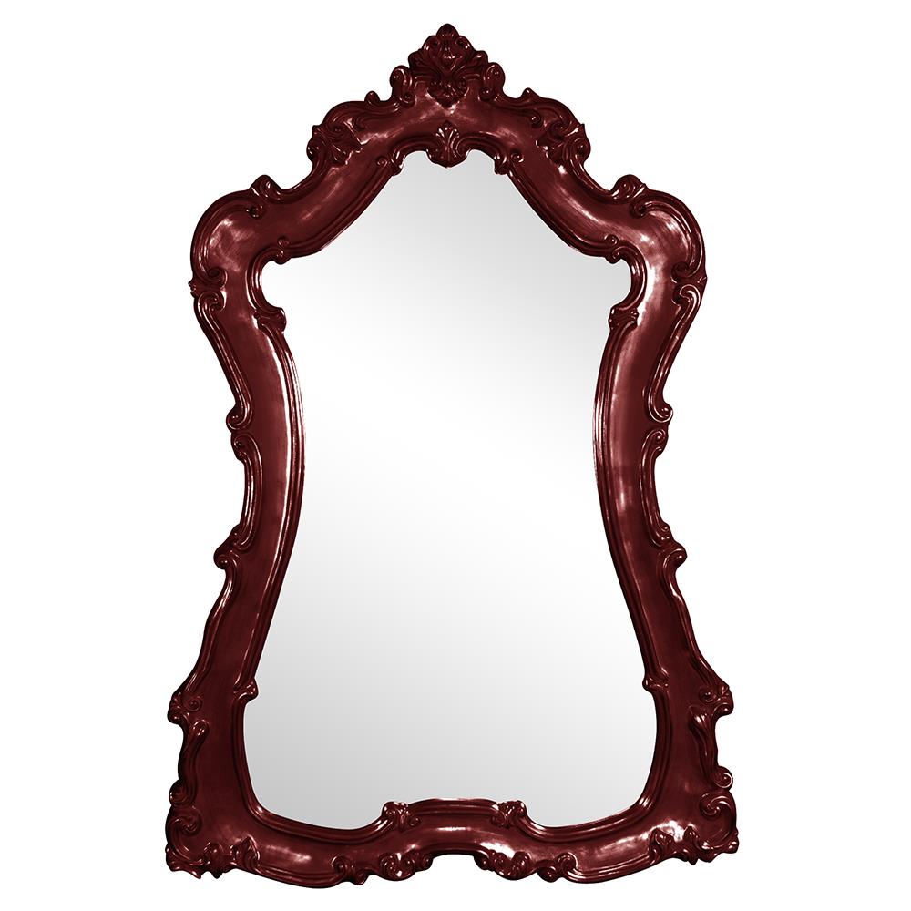 Howard Elliott Collection Lorelei Mirror - Glossy Burgundy Mirrors Howard Elliott Collection   