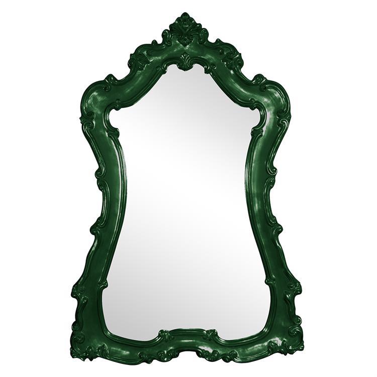 Howard Elliott Collection Lorelei Mirror - Glossy Hunter Green Mirrors Howard Elliott Collection   