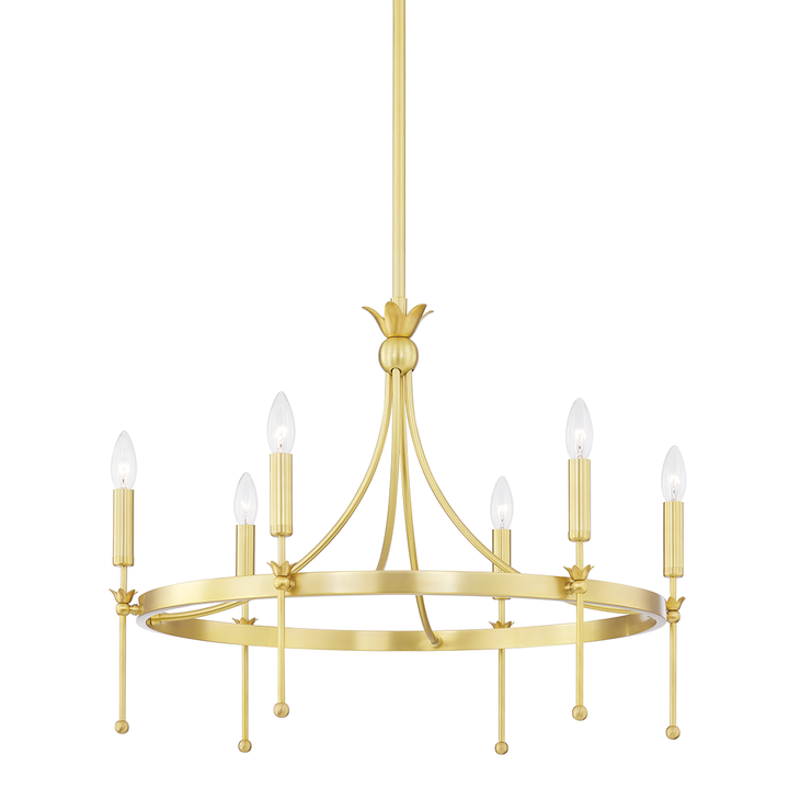 Hudson Valley Lighting Gates Chandelier Chandeliers Hudson Valley Lighting Aged Brass  