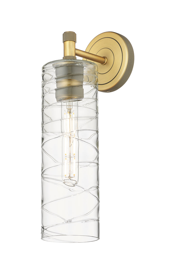 Innovations Lighting Crown Point 12" Sconce - Brushed Brass Wall Sconces Innovations Lighting Deco Swirl ; Glass Type: Transparent  