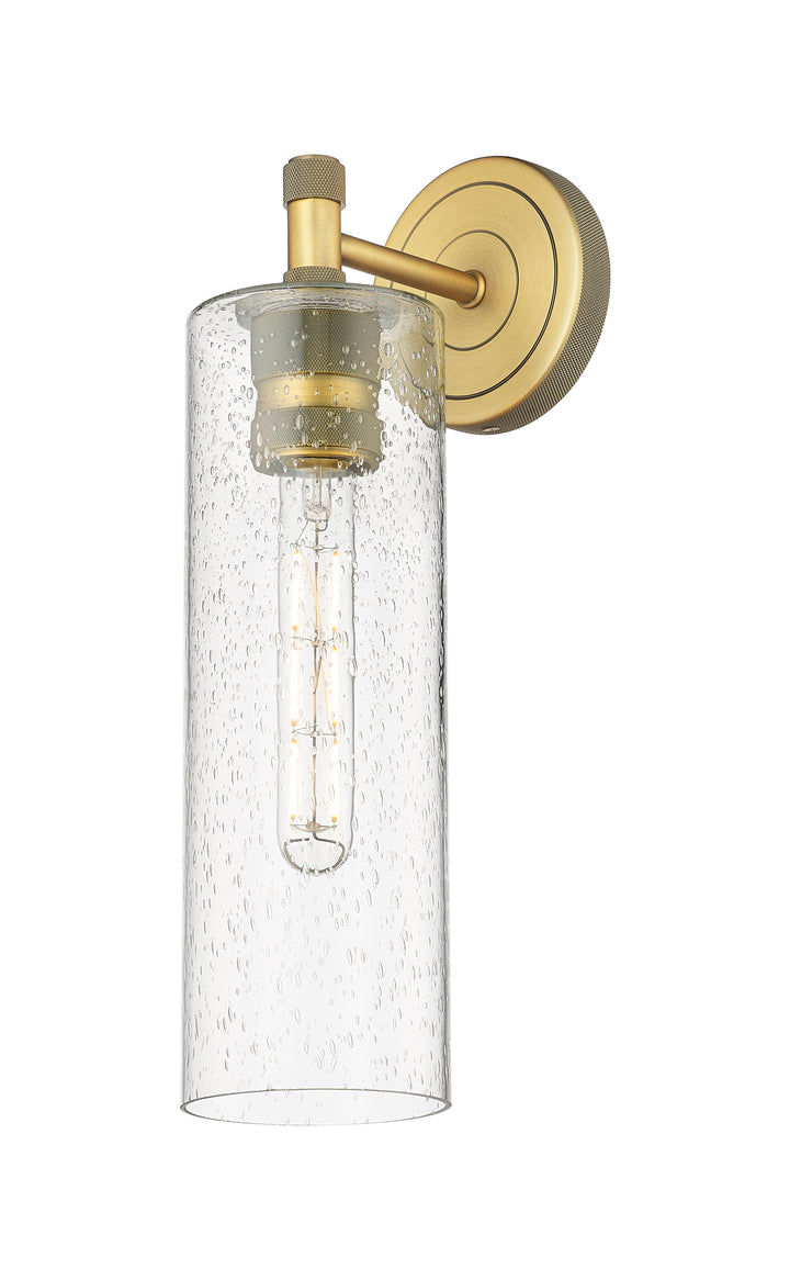 Innovations Lighting Crown Point 12" Sconce - Brushed Brass Wall Sconces Innovations Lighting Seedy ; Glass Type: Seedy  