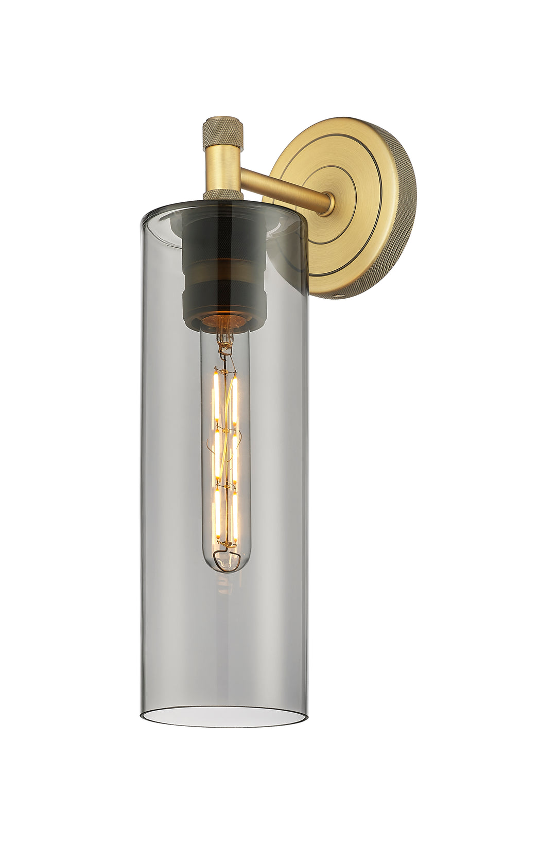 Innovations Lighting Crown Point 12" Sconce - Brushed Brass Wall Sconces Innovations Lighting Light Smoke ; Glass Type: Smoked  