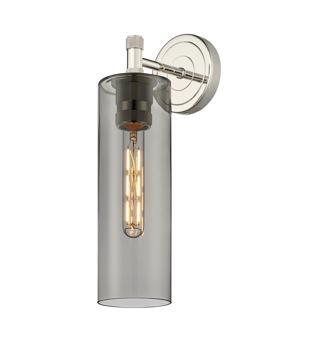 Innovations Lighting Crown Point 12" Sconce - Polished Nickel Wall Sconces Innovations Lighting Light Smoke ; Glass Type: Smoked  