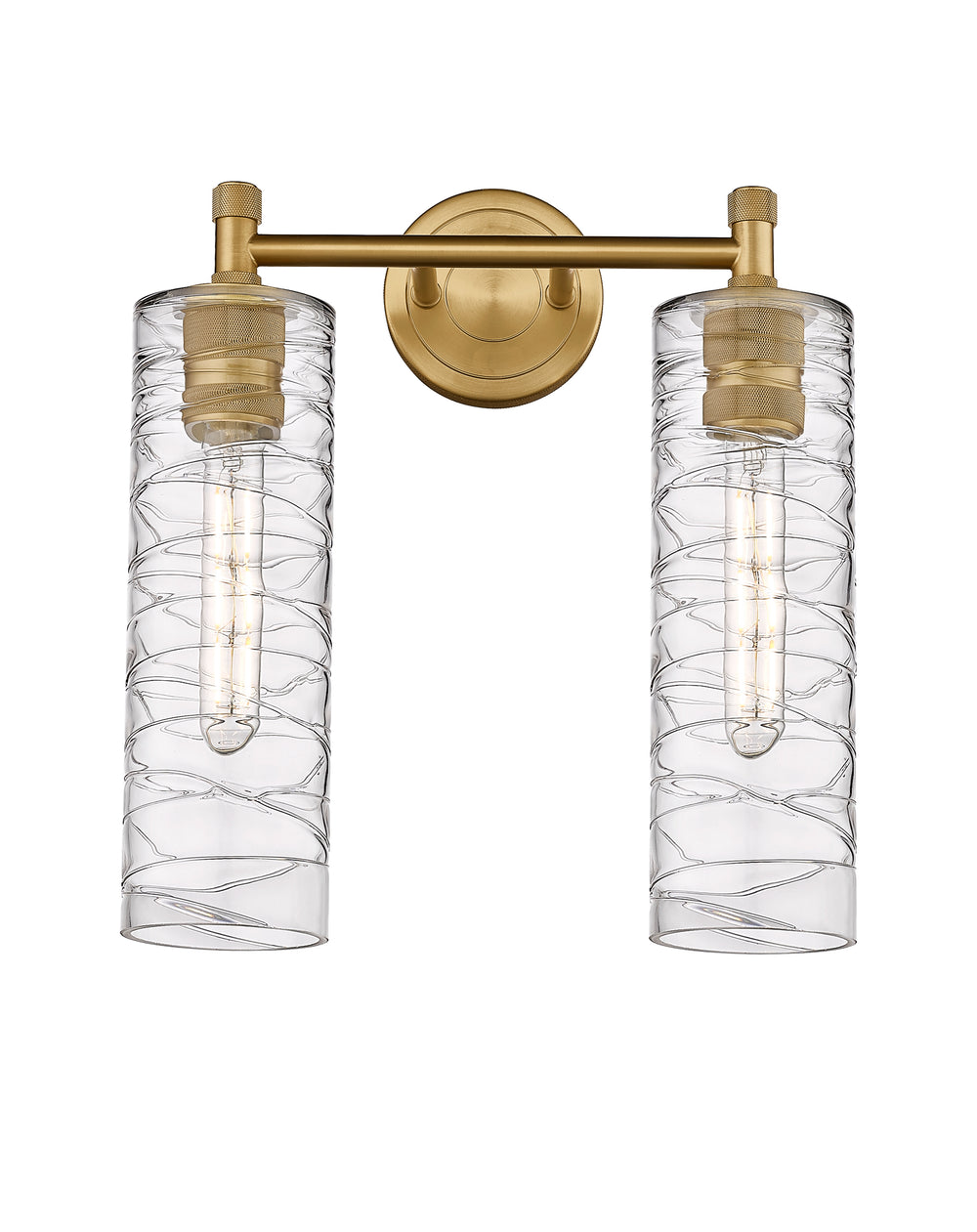 Innovations Lighting Crown Point 12" Bath Vanity Light - Brushed Brass Vanity Lights Innovations Lighting Deco Swirl ; Glass Type: Transparent  