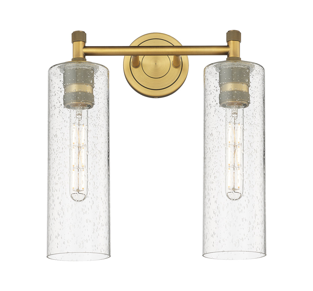 Innovations Lighting Crown Point 12" Bath Vanity Light - Brushed Brass Vanity Lights Innovations Lighting Seedy ; Glass Type: Seedy  