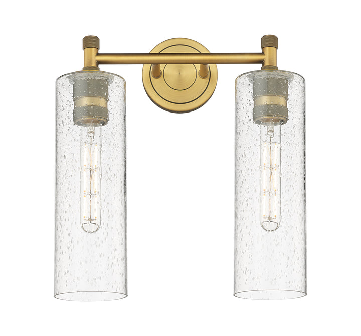 Innovations Lighting Crown Point 12" Bath Vanity Light - Brushed Brass Vanity Lights Innovations Lighting Seedy ; Glass Type: Seedy  