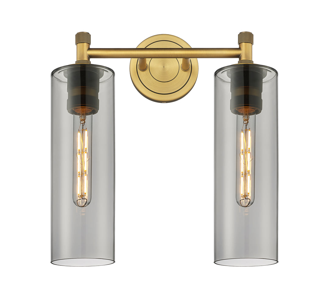 Innovations Lighting Crown Point 12" Bath Vanity Light - Brushed Brass Vanity Lights Innovations Lighting Light Smoke ; Glass Type: Smoked  