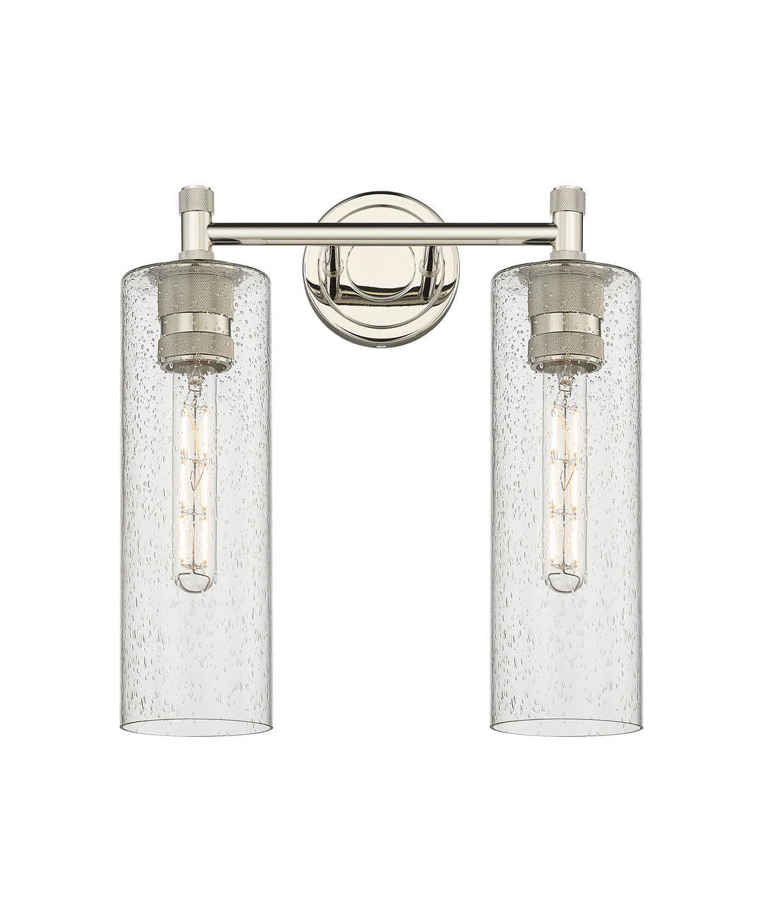 Innovations Lighting Crown Point 12" Bath Vanity Light - Polished Nickel Vanity Lights Innovations Lighting Seedy ; Glass Type: Seedy  