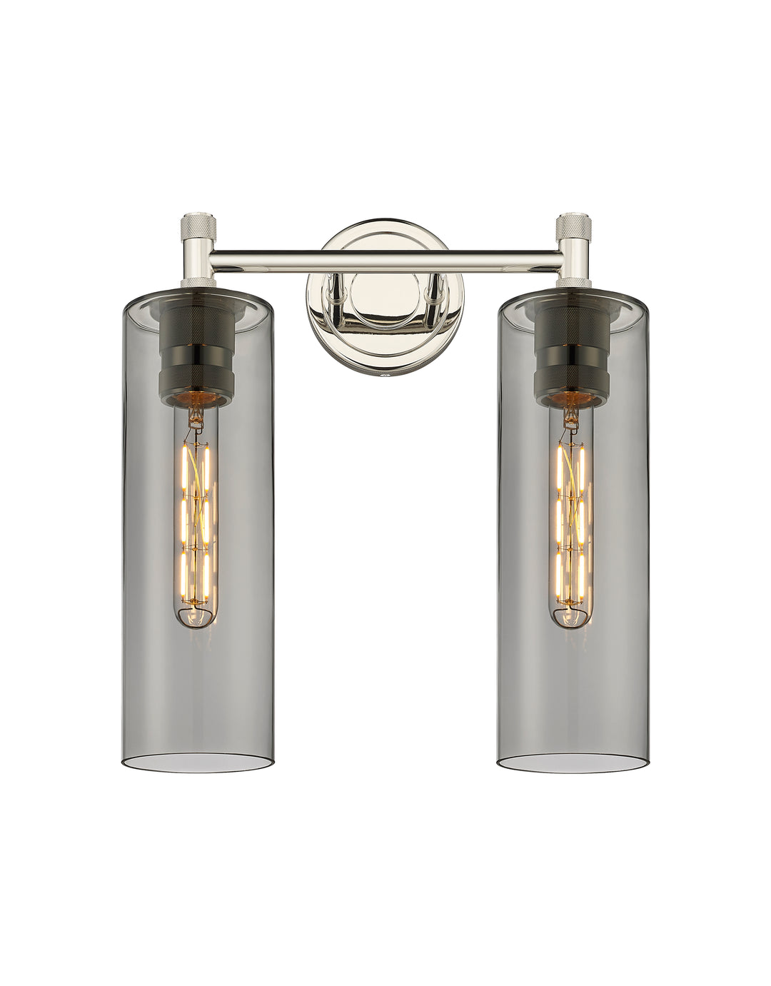 Innovations Lighting Crown Point 12" Bath Vanity Light - Polished Nickel Vanity Lights Innovations Lighting Light Smoke ; Glass Type: Smoked  