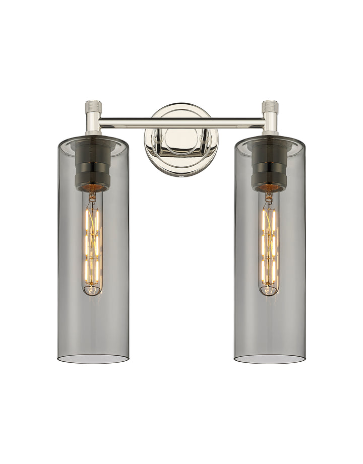 Innovations Lighting Crown Point 12" Bath Vanity Light - Polished Nickel Vanity Lights Innovations Lighting Light Smoke ; Glass Type: Smoked  