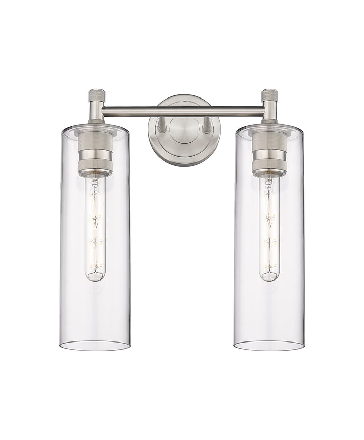 Innovations Lighting Crown Point 12" Bath Vanity Light - Satin Nickel Vanity Lights Innovations Lighting Clear ; Glass Type: Clear  