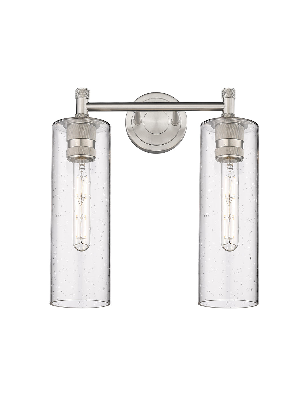 Innovations Lighting Crown Point 12" Bath Vanity Light - Satin Nickel Vanity Lights Innovations Lighting Seedy ; Glass Type: Seedy  