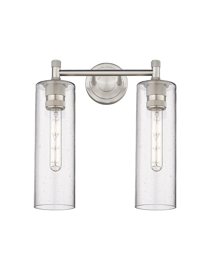 Innovations Lighting Crown Point 12" Bath Vanity Light - Satin Nickel Vanity Lights Innovations Lighting Seedy ; Glass Type: Seedy  