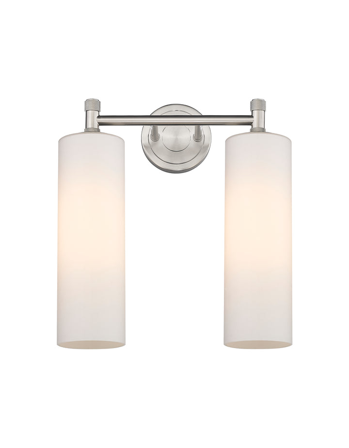 Innovations Lighting Crown Point 12" Bath Vanity Light - Satin Nickel Vanity Lights Innovations Lighting White ; Glass Type: Frosted  