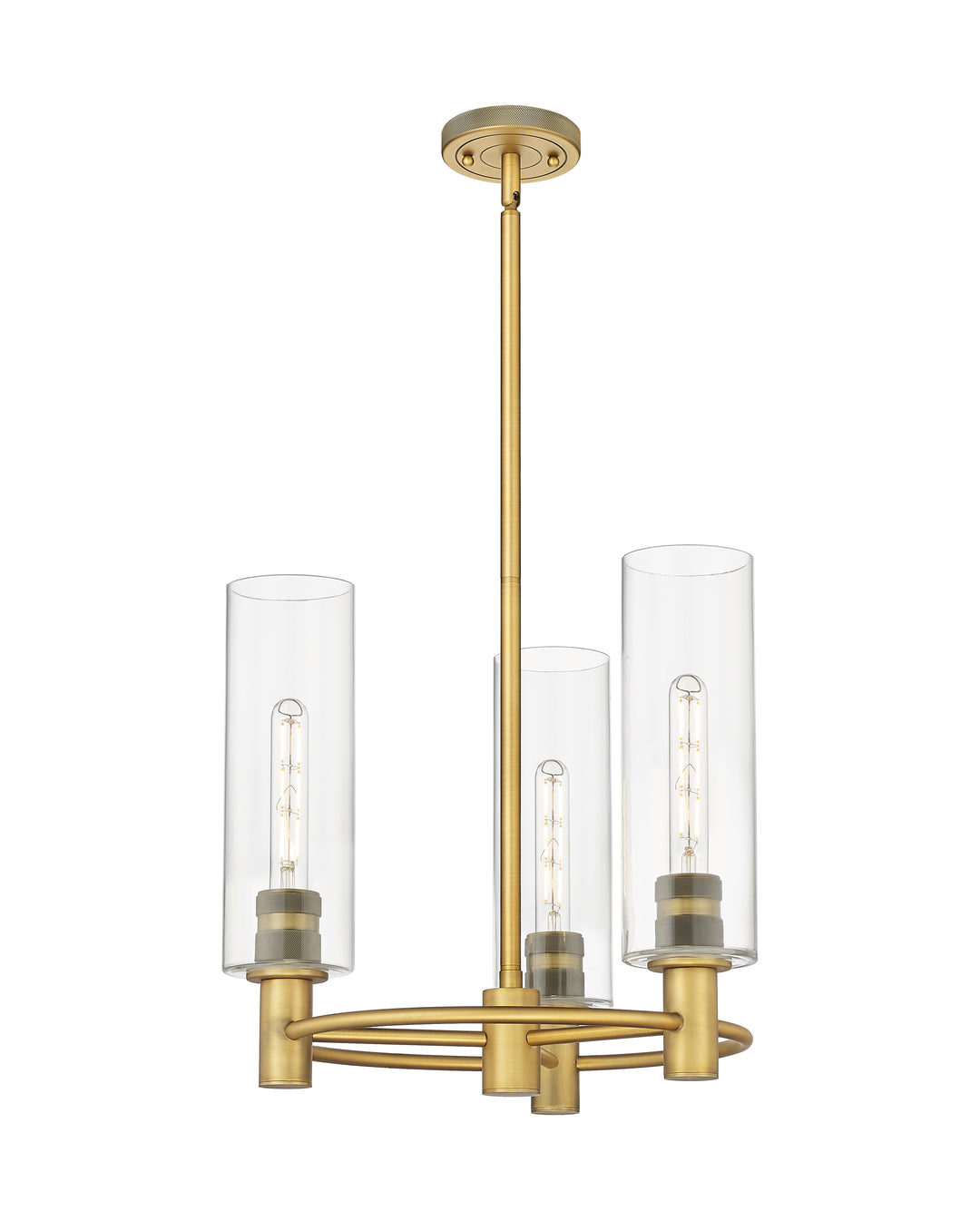 Innovations Lighting Crown Point 12" Pendant - Brushed Brass Pendants Innovations Lighting Clear ; Glass Type: Clear  