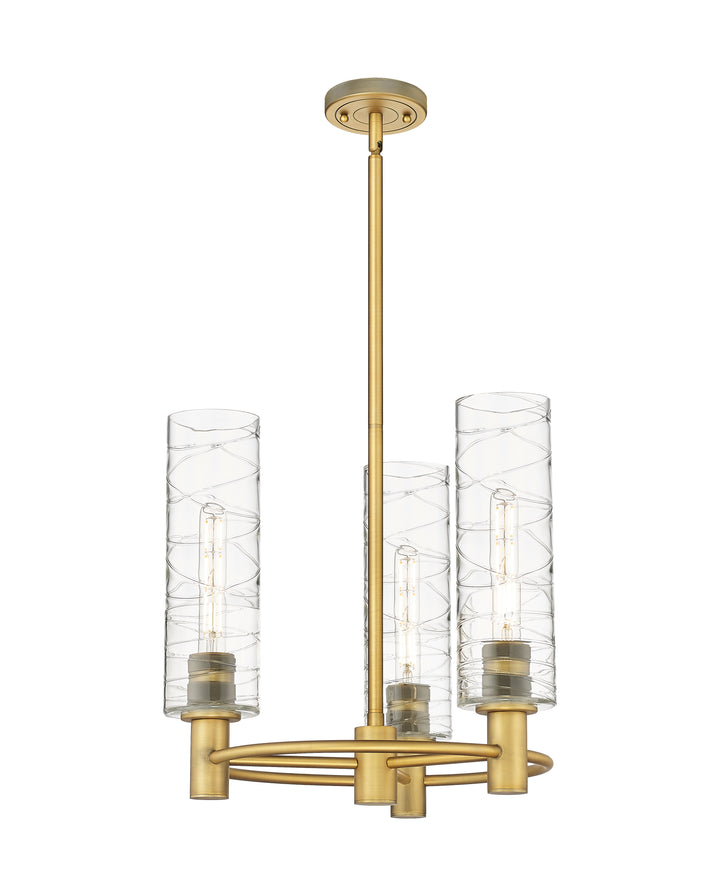 Innovations Lighting Crown Point 12" Pendant - Brushed Brass Pendants Innovations Lighting Deco Swirl ; Glass Type: Transparent  