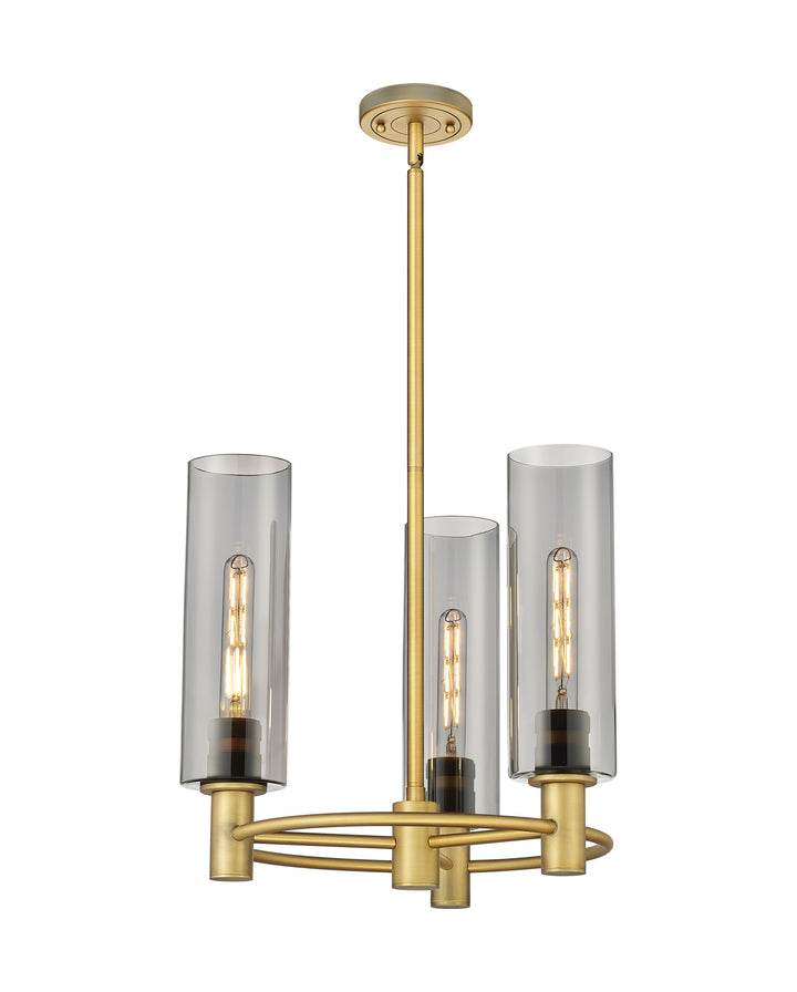 Innovations Lighting Crown Point 12" Pendant - Brushed Brass Pendants Innovations Lighting Light Smoke ; Glass Type: Smoked  