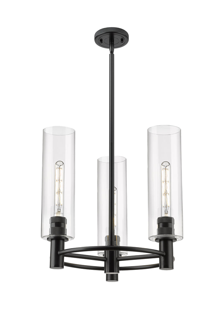 Innovations Lighting Crown Point 12" Pendant - Matte Black Pendants Innovations Lighting Clear ; Glass Type: Clear  