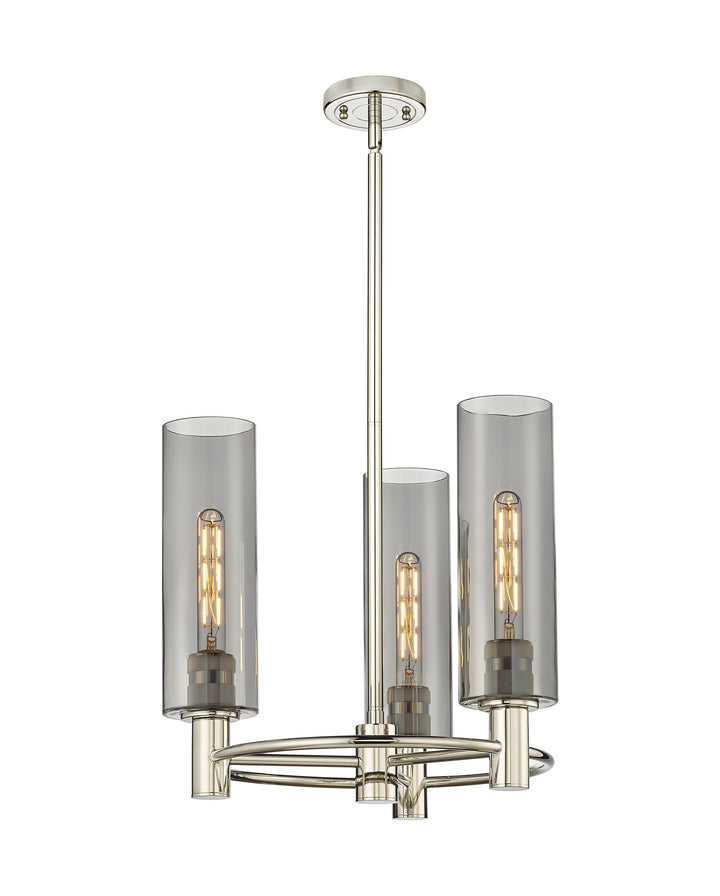 Innovations Lighting Crown Point 12" Pendant - Polished Nickel Pendants Innovations Lighting Light Smoke ; Glass Type: Smoked  