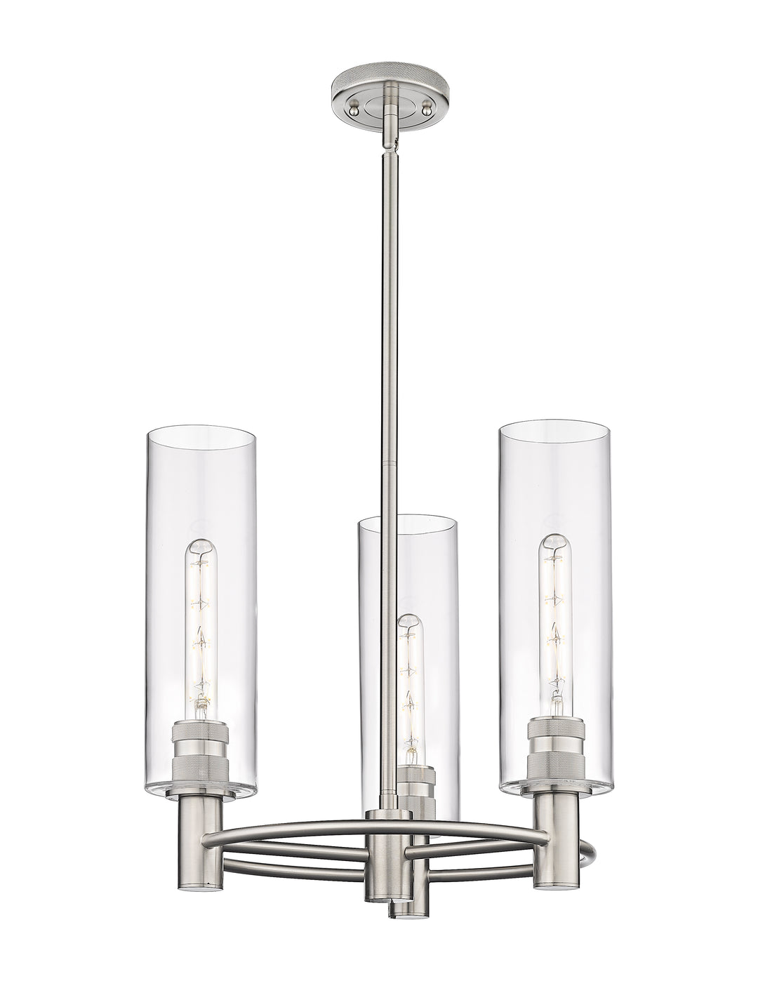 Innovations Lighting Crown Point 12" Pendant - Satin Nickel Pendants Innovations Lighting Clear ; Glass Type: Clear  