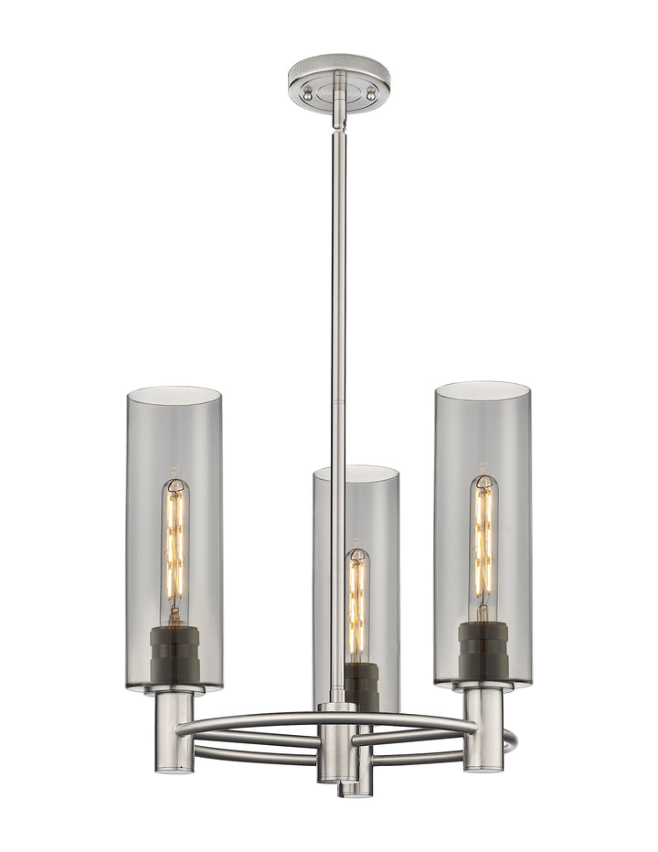 Innovations Lighting Crown Point 12" Pendant - Satin Nickel Pendants Innovations Lighting Light Smoke ; Glass Type: Smoked  