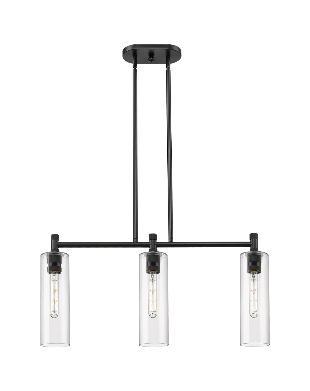 Innovations Lighting Crown Point 12" Island Light - Matte Black Linear Chandeliers Innovations Lighting   