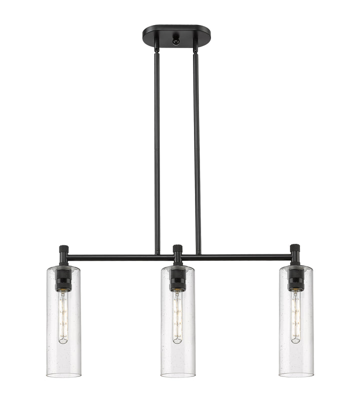 Innovations Lighting Crown Point 12" Island Light - Matte Black Linear Chandeliers Innovations Lighting   