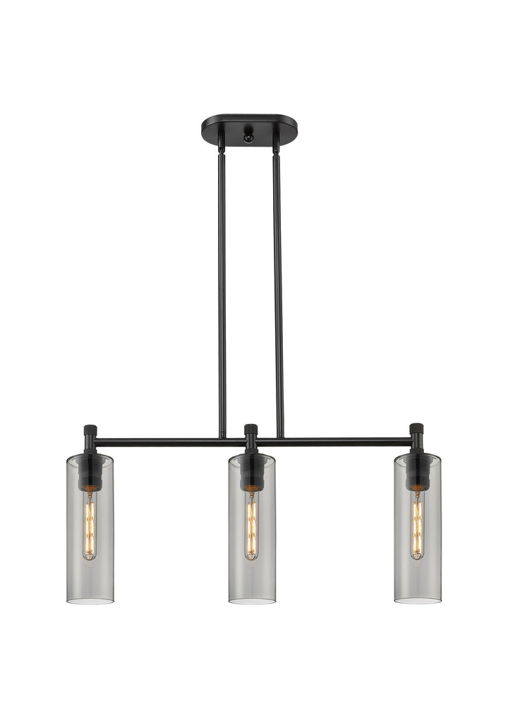 Innovations Lighting Crown Point 12" Island Light - Matte Black Linear Chandeliers Innovations Lighting   