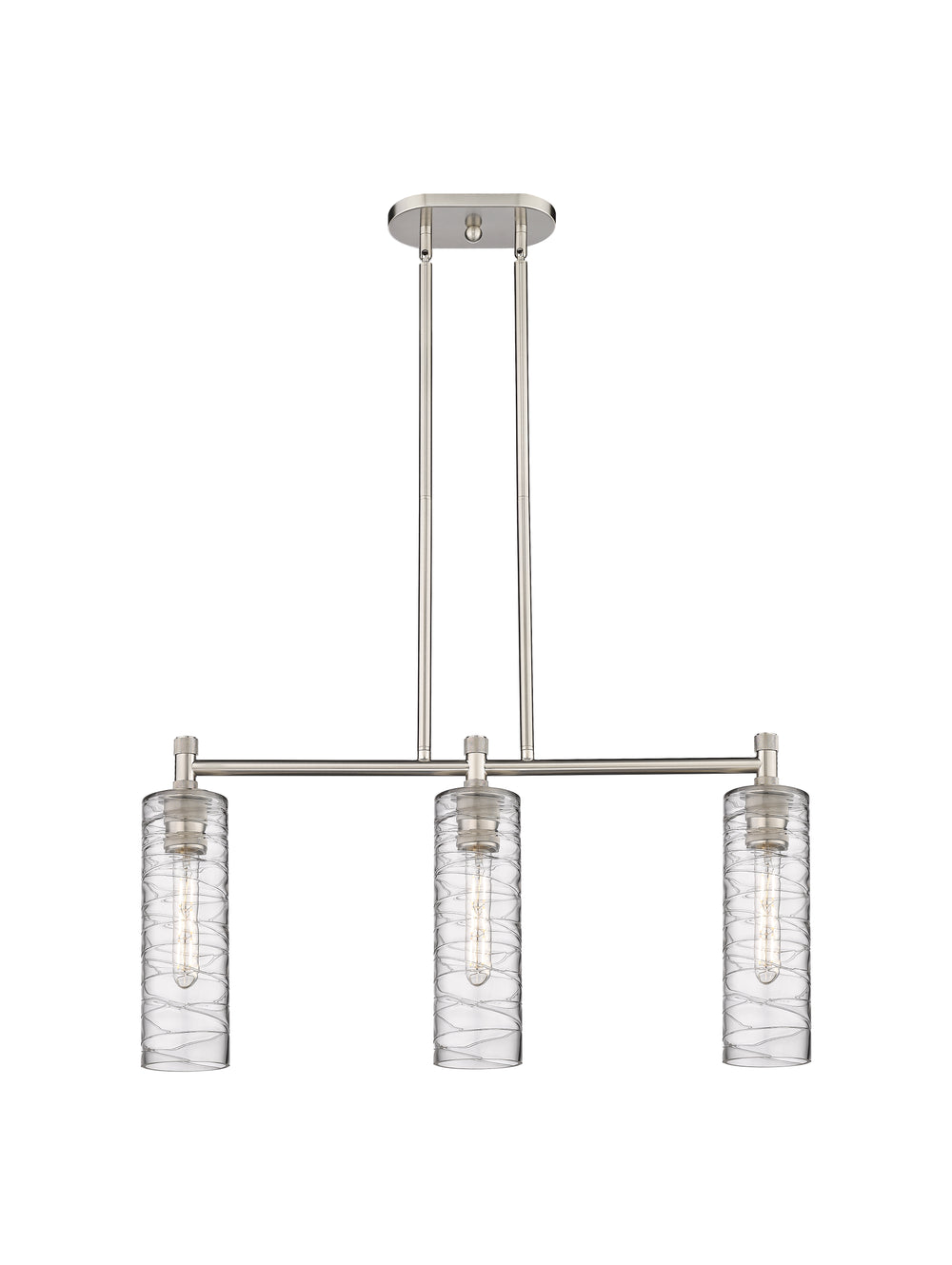 Innovations Lighting Crown Point 12" Island Light - Satin Nickel Linear Chandeliers Innovations Lighting   