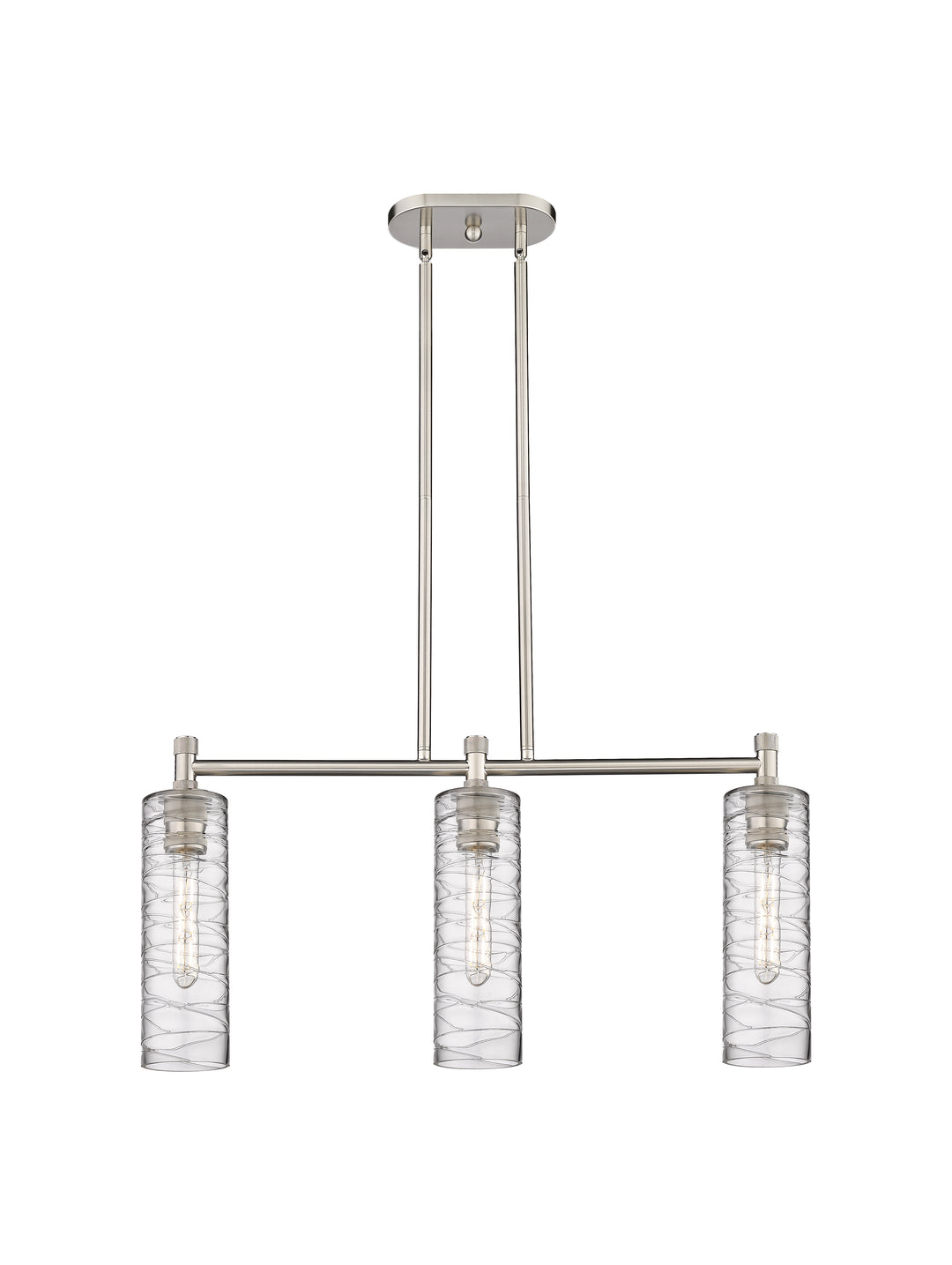 Innovations Lighting Crown Point 12" Island Light - Satin Nickel Linear Chandeliers Innovations Lighting   