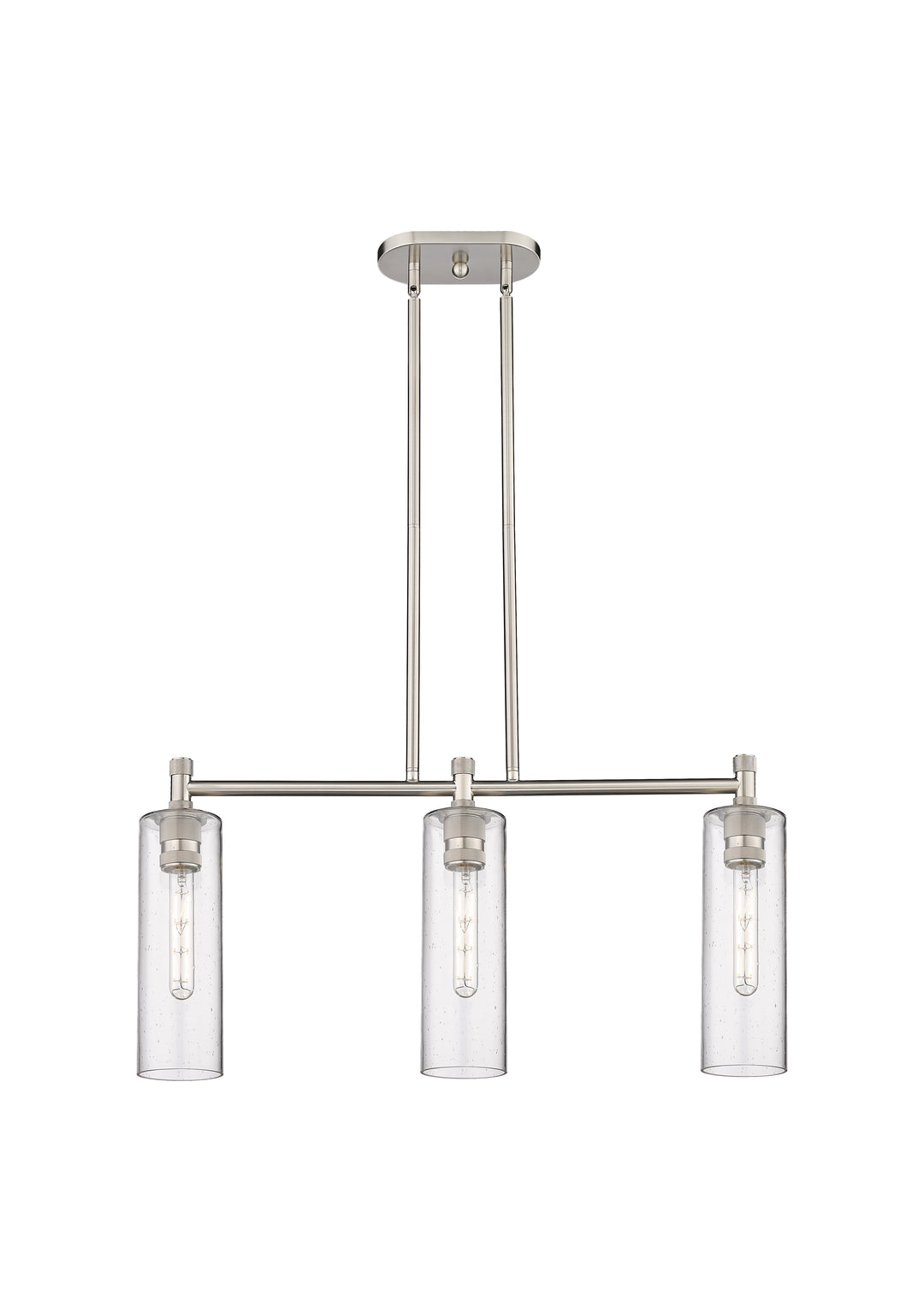 Innovations Lighting Crown Point 12" Island Light - Satin Nickel Linear Chandeliers Innovations Lighting   