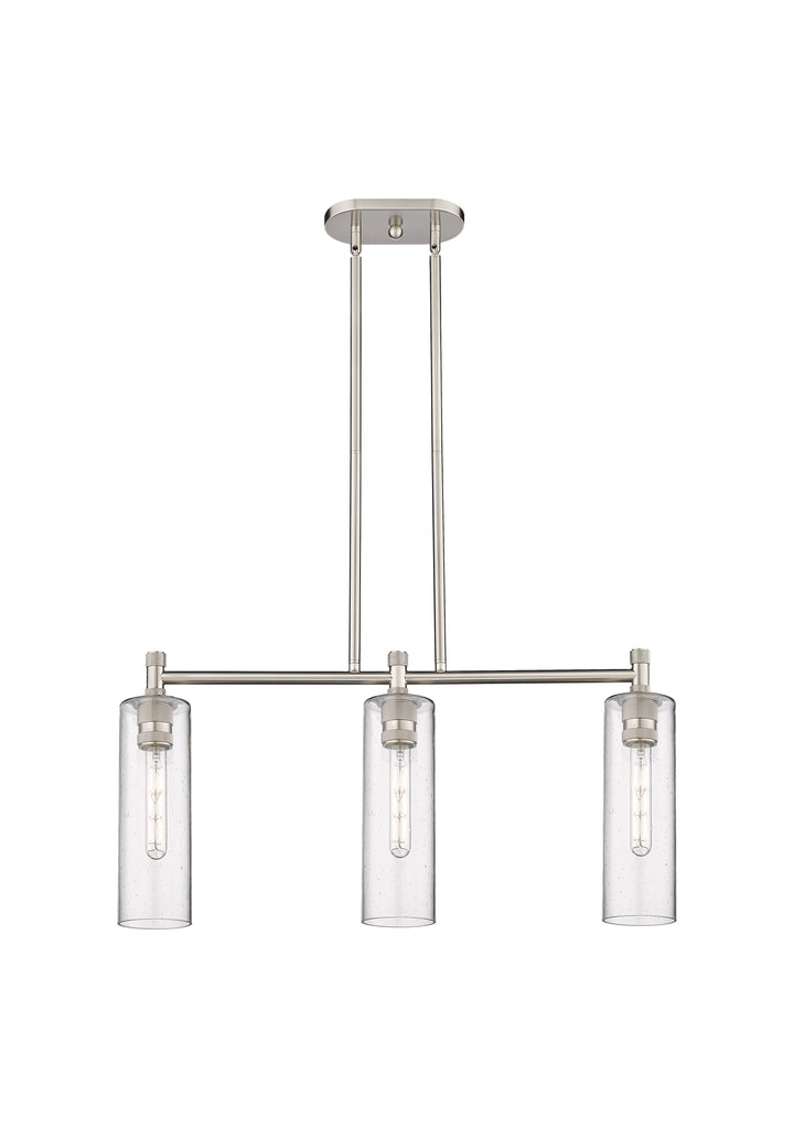 Innovations Lighting Crown Point 12" Island Light - Satin Nickel Linear Chandeliers Innovations Lighting   