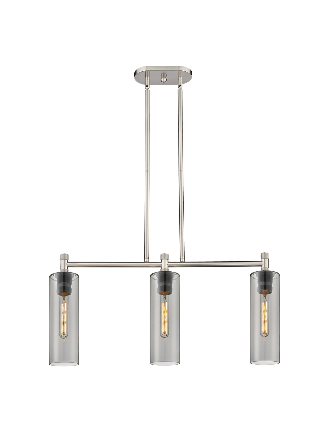 Innovations Lighting Crown Point 12" Island Light - Satin Nickel Linear Chandeliers Innovations Lighting   