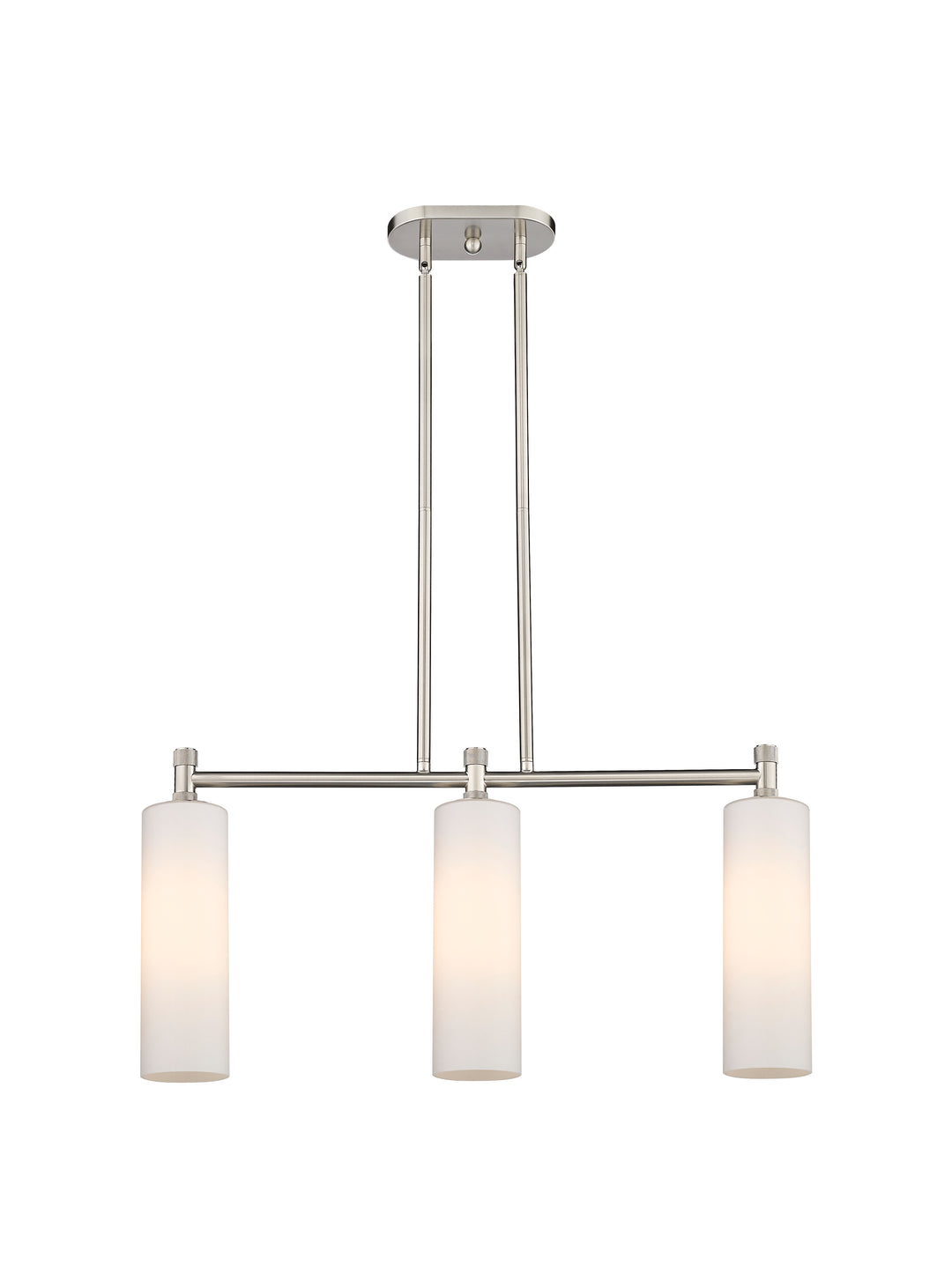 Innovations Lighting Crown Point 12" Island Light - Satin Nickel Linear Chandeliers Innovations Lighting   