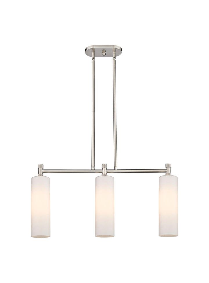 Innovations Lighting Crown Point 12" Island Light - Satin Nickel Linear Chandeliers Innovations Lighting   