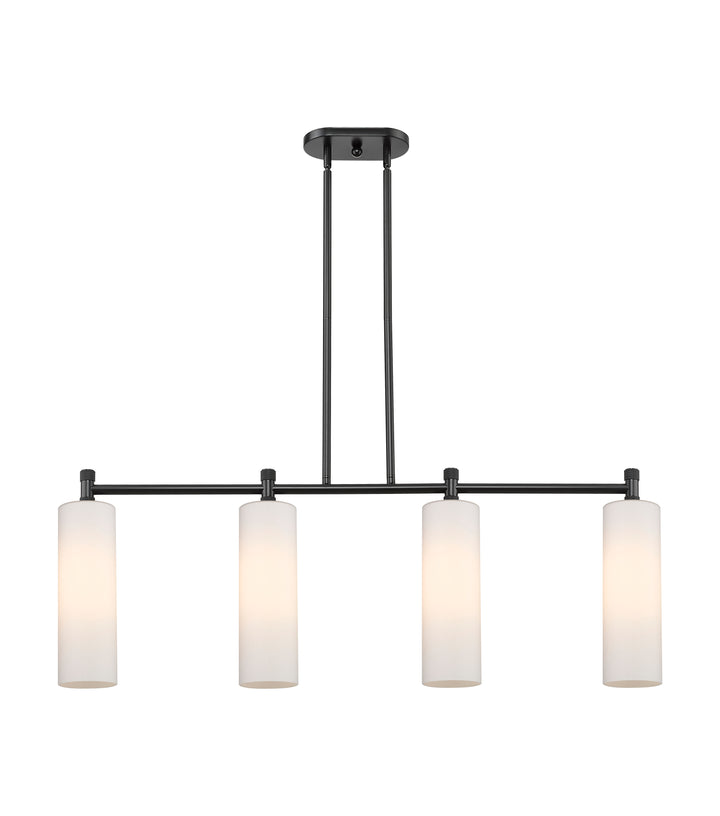 Innovations Lighting Crown Point 12" Island Light - Matte Black Linear Chandeliers Innovations Lighting White ; Glass Type: Frosted  