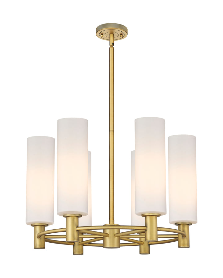 Innovations Lighting Crown Point 12" Chandelier - Brushed Brass Chandeliers Innovations Lighting White ; Glass Type: Frosted  