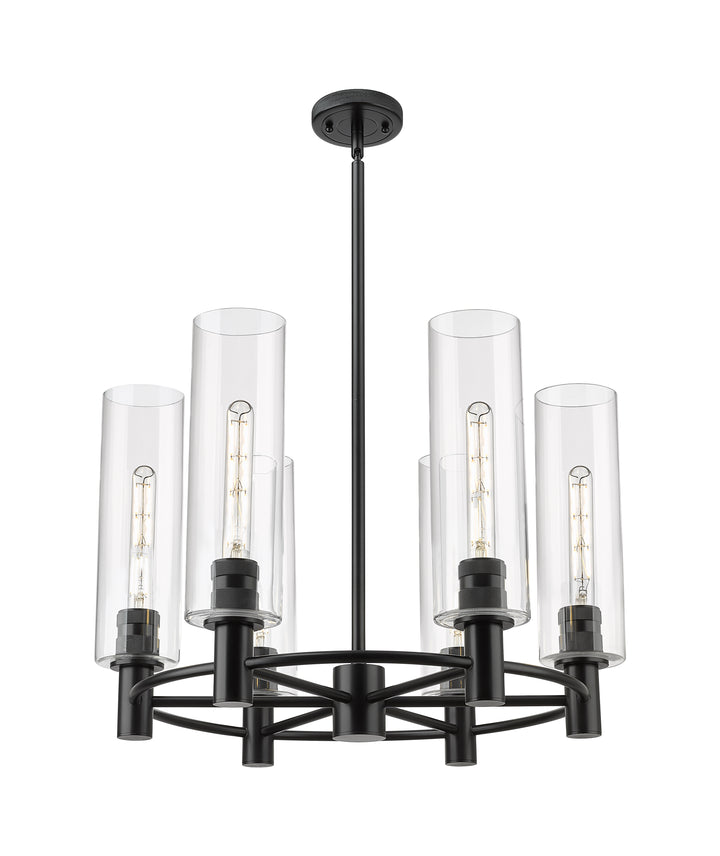 Innovations Lighting Crown Point 12" Chandelier - Matte Black Chandeliers Innovations Lighting Clear ; Glass Type: Clear  