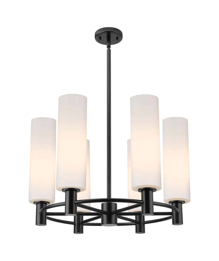 Innovations Lighting Crown Point 12" Chandelier - Matte Black Chandeliers Innovations Lighting White ; Glass Type: Frosted  