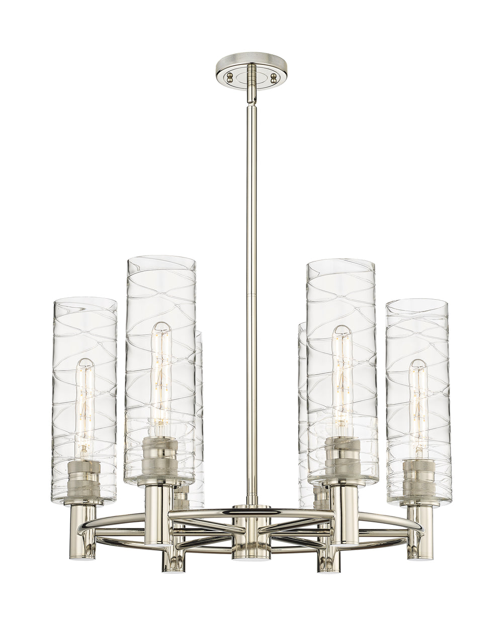 Innovations Lighting Crown Point 12" Chandelier - Polished Nickel Chandeliers Innovations Lighting Deco Swirl ; Glass Type: Transparent  