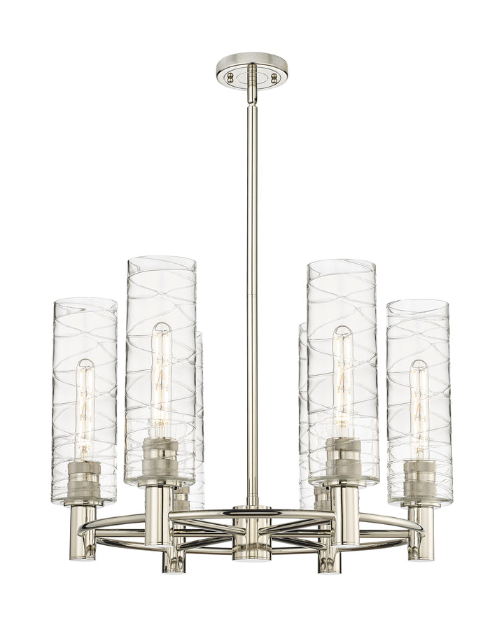 Innovations Lighting Crown Point 12" Chandelier - Polished Nickel Chandeliers Innovations Lighting Deco Swirl ; Glass Type: Transparent  